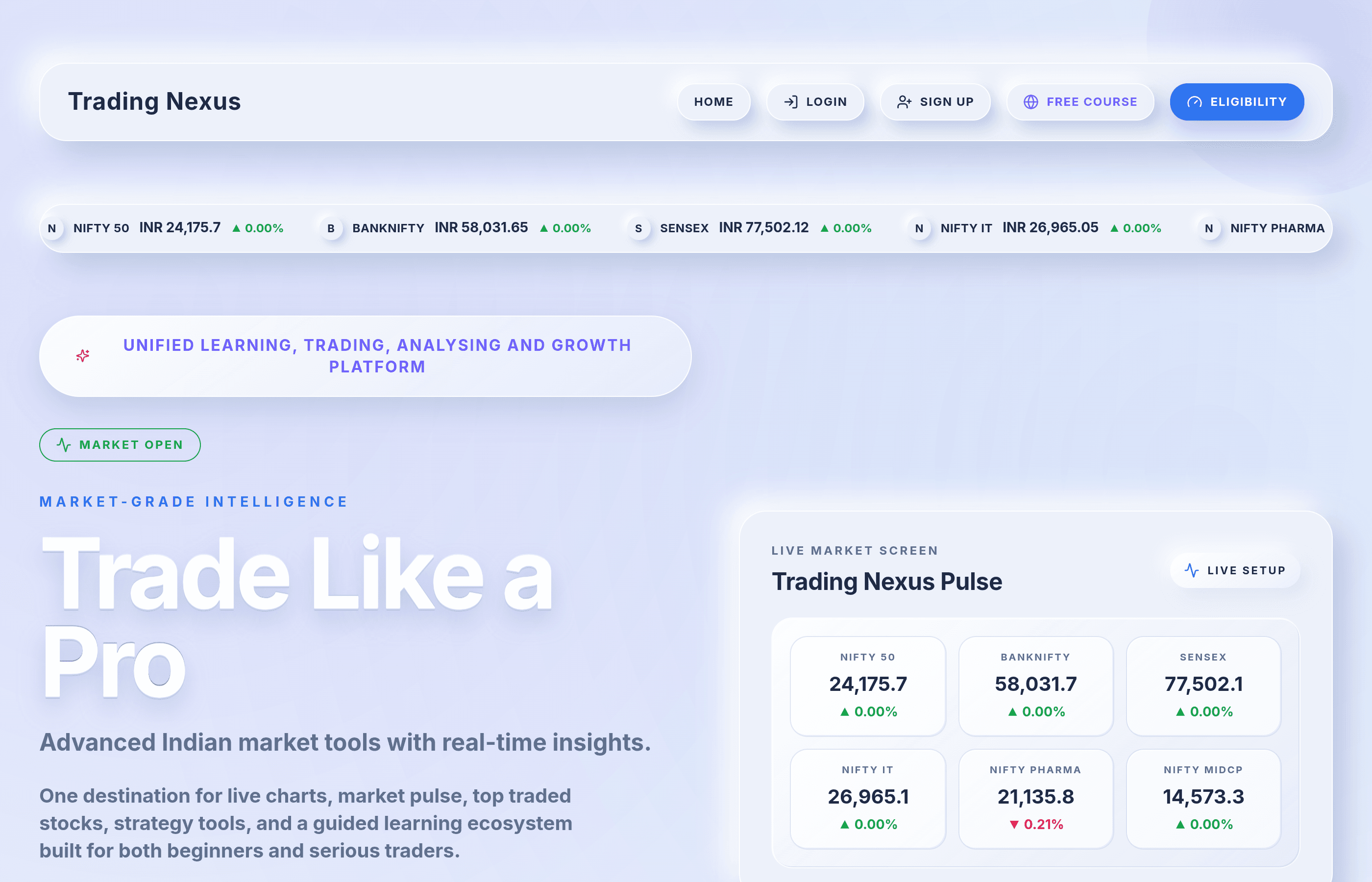 TradingNexus website preview